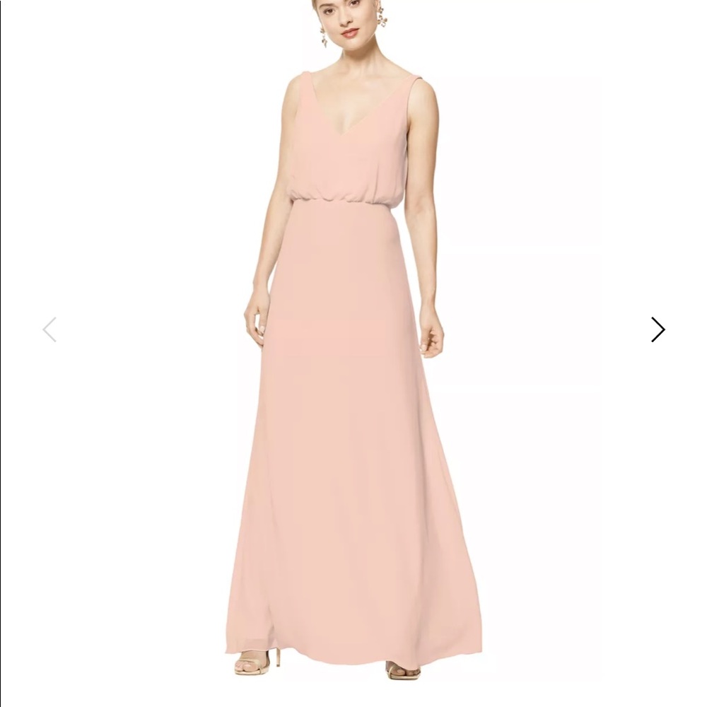 Chiffon Dress- #Levkoff 7100 Petal Pink
size 6, Never Worn